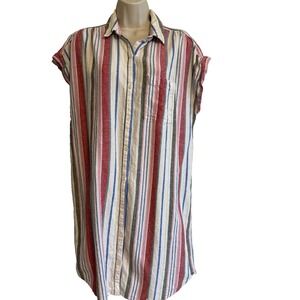 Old Navy Capped Short Sleeve Button Midi Dress Size XL Coastal Beach Summer